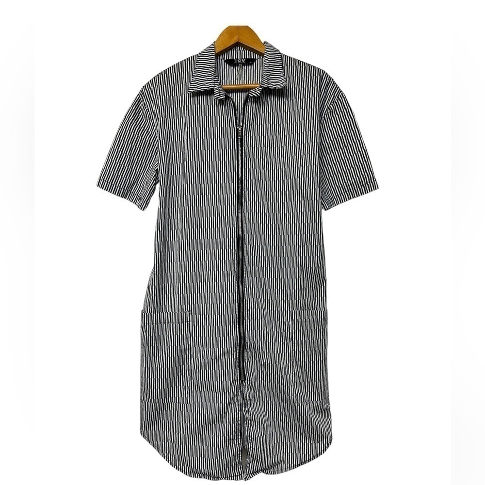 TOV LOS ANGELES Midi Dress Striped Sz 40 M 6-8 Office Work Career empower Women